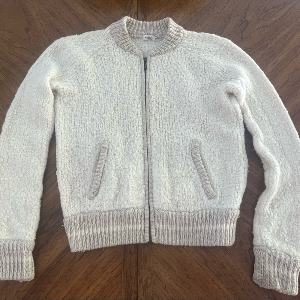 Faherty Lenka Cashmere Sweater Bomber Jacket XS Women’s